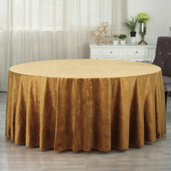 Premium Velvet 120" Round Tablecloth Gold - Reusable Soft & Seamless Table Cover for Upscale Events