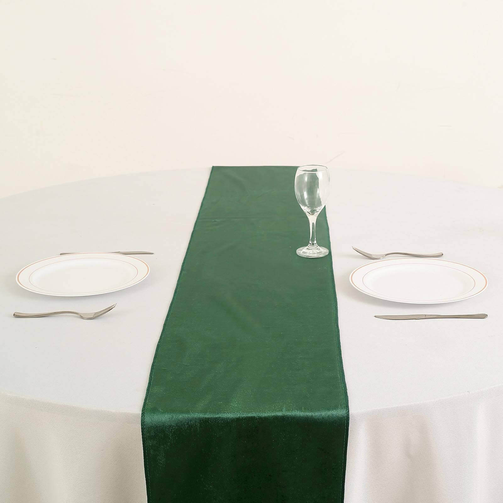 Premium Velvet 12"x108" Table Runner Hunter Emerald Green - Sheen Finish Reusable Table Decor