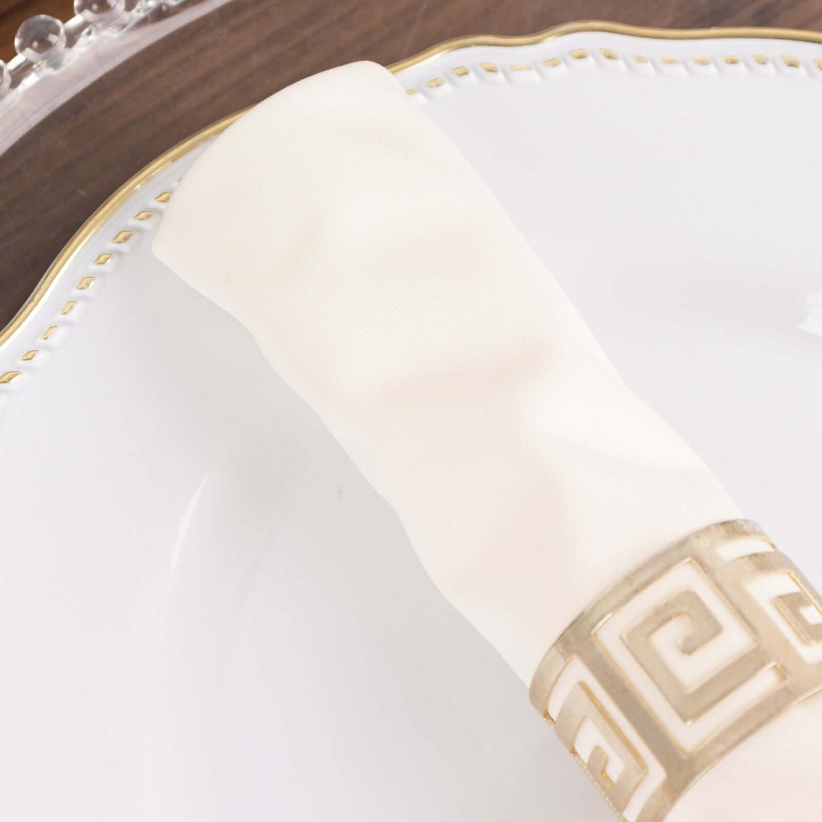 5 Pack Scuba 20"x20" Napkins Ivory - Durable & Reusable Dinner Napkins