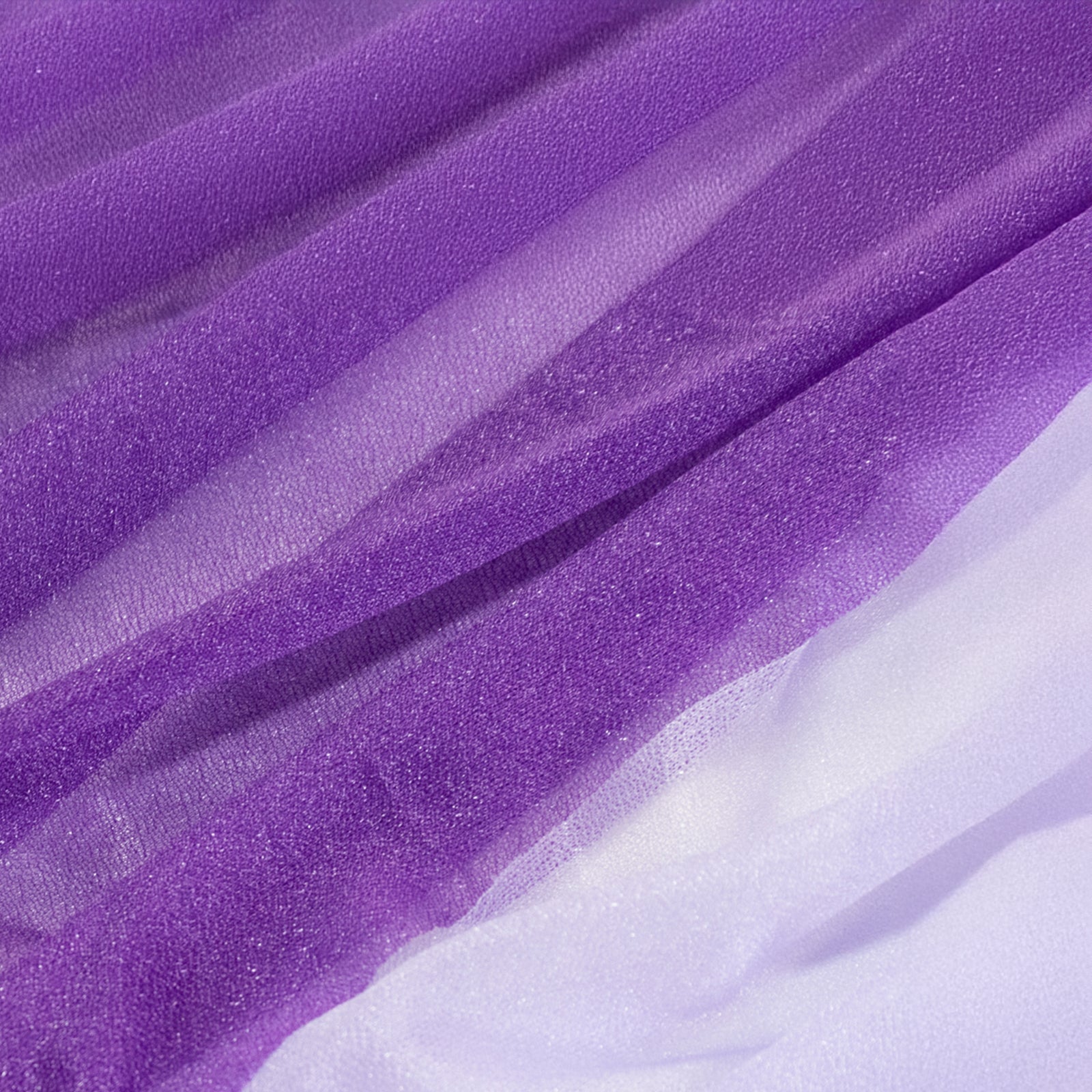 14ft Sheer Pleated Ruffle Skirting Chiffon Table Skirt - Purple and Lavender, Shimmer Sheer, Wrinkle-Free Fabric