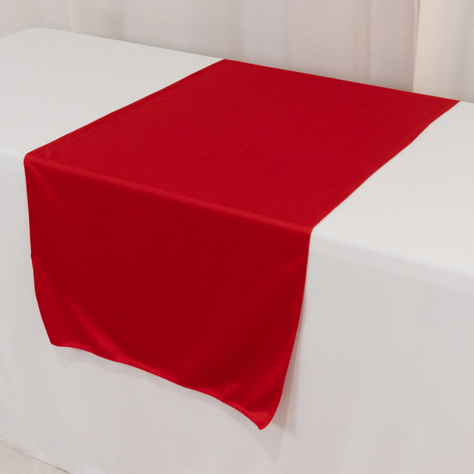 Scuba Polyester 24"x72" Wide Table Runner Red - Wrinkle-Free Table Linen