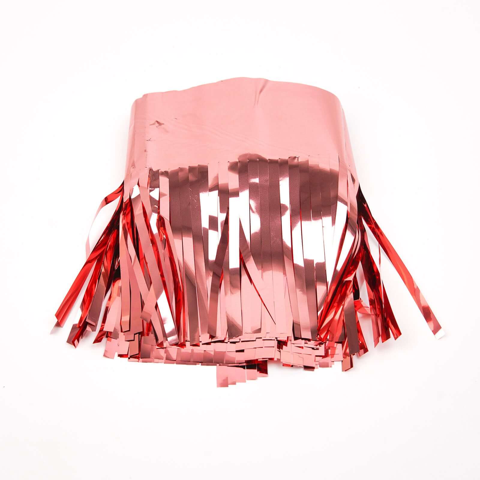 16ft Metallic Rose Gold Foil Tassel Fringe Backdrop Banner, Tinsel Garland Decor