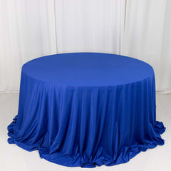 Scuba Round 132" Tablecloth Royal Blue - Wrinkle Free & Stain Resistant Seamless Table Cover