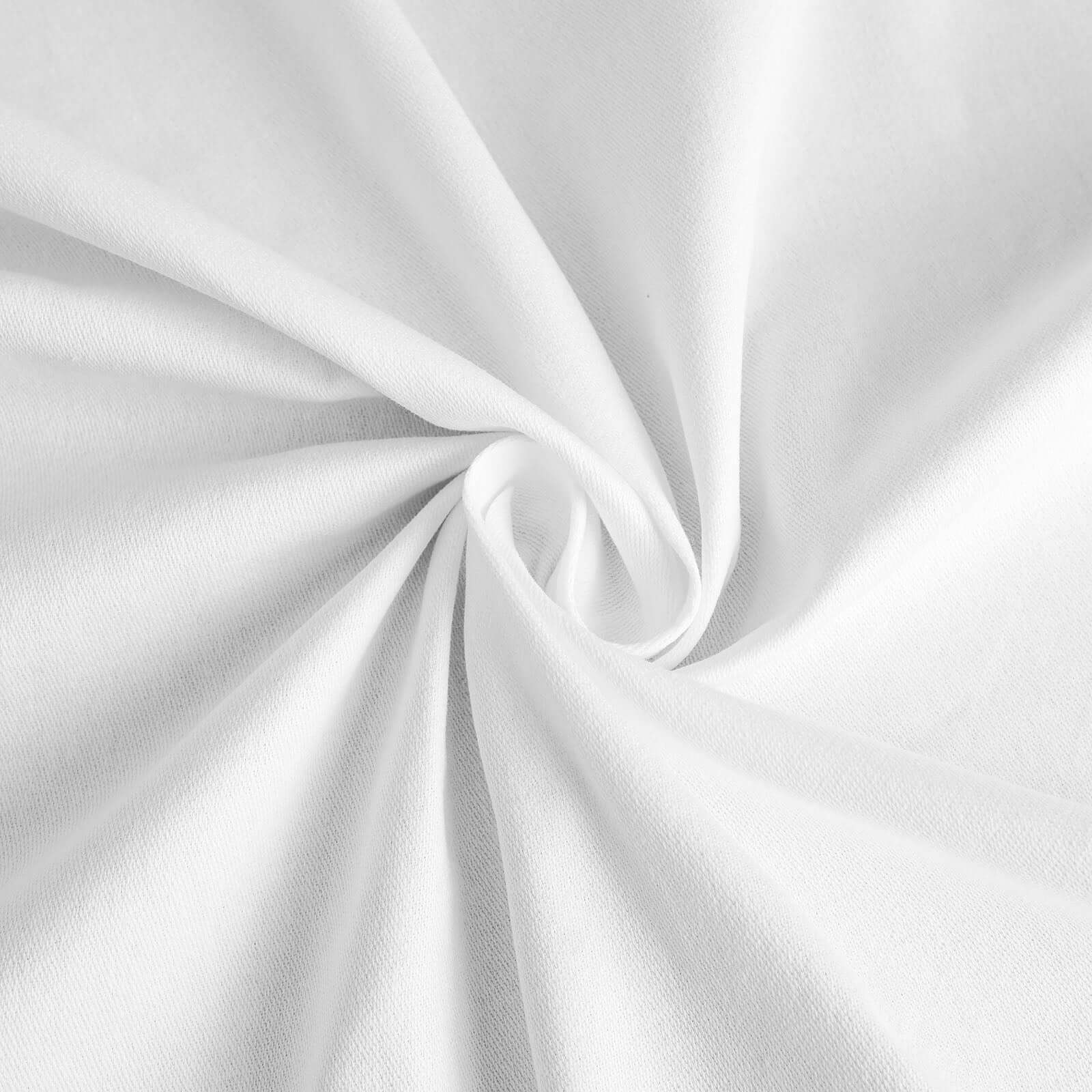 100% Cotton 90"x90" Square Tablecloth White Linen - Sophisticated, Soft & Breathable Fabric Table Cover