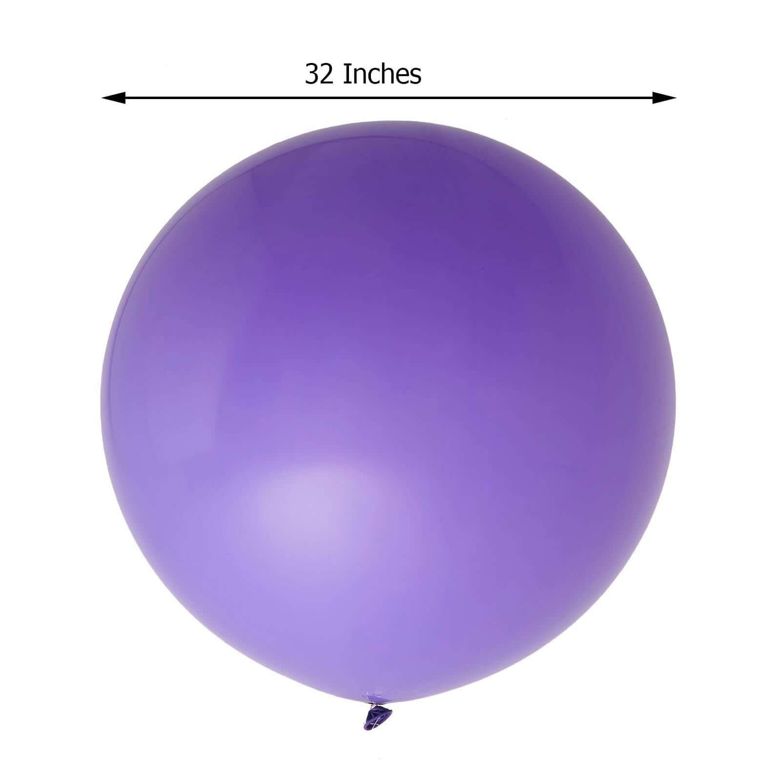 2 Pack 32" Large Matte Purple Helium or Air Premium Latex Balloons
