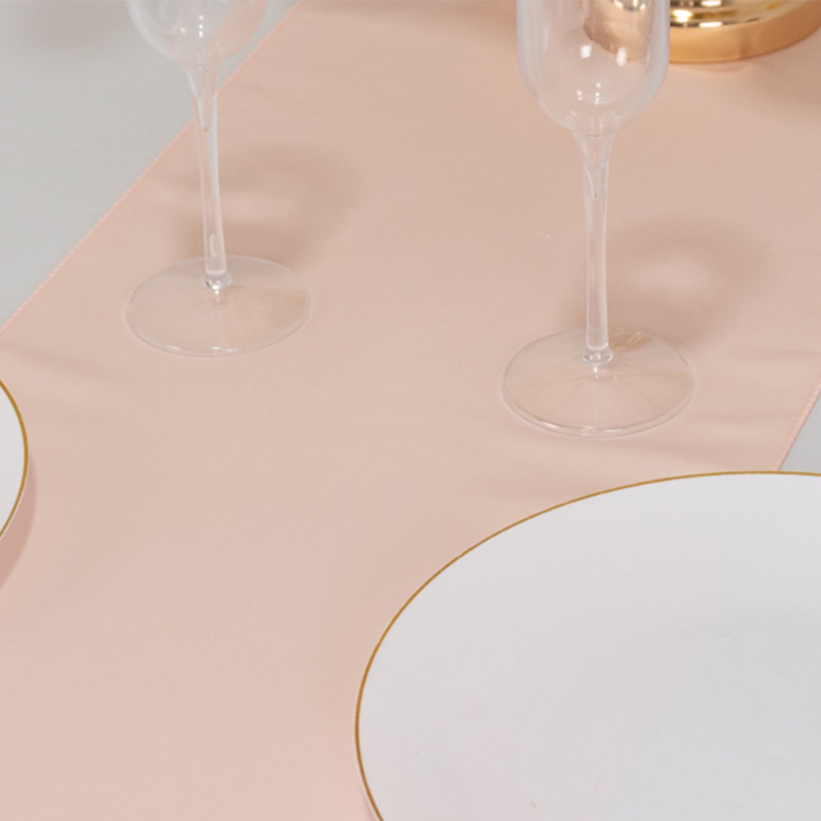 Lamour Satin 12"x108" Table Runner Blush - Smooth & Lustrous Finish