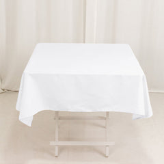Cotton Blend 54"x54" Square Tablecloth White - Wrinkle-Resistant Table Cover