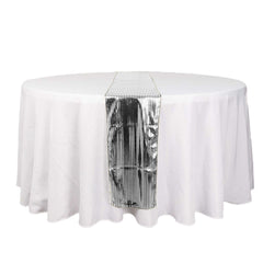 Mirror Foil 12"x108" Table Runner Silver - Shiny Metallic Party Table Decor