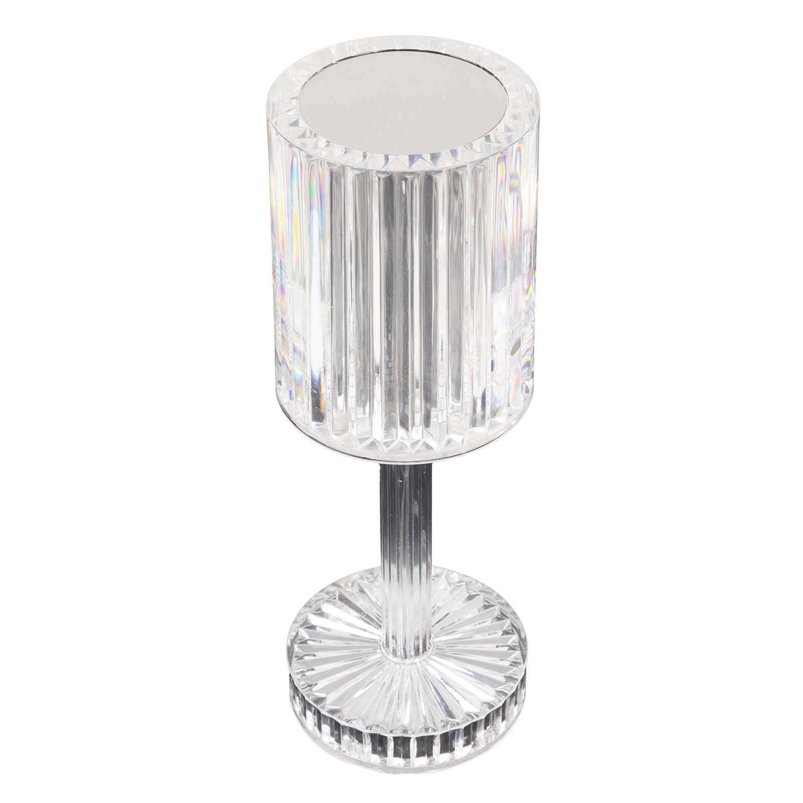 LED Acrylic Table Lamp Cylinder Design Color Changing - Rechargeable Cordless RGB Touch Control Light 10"