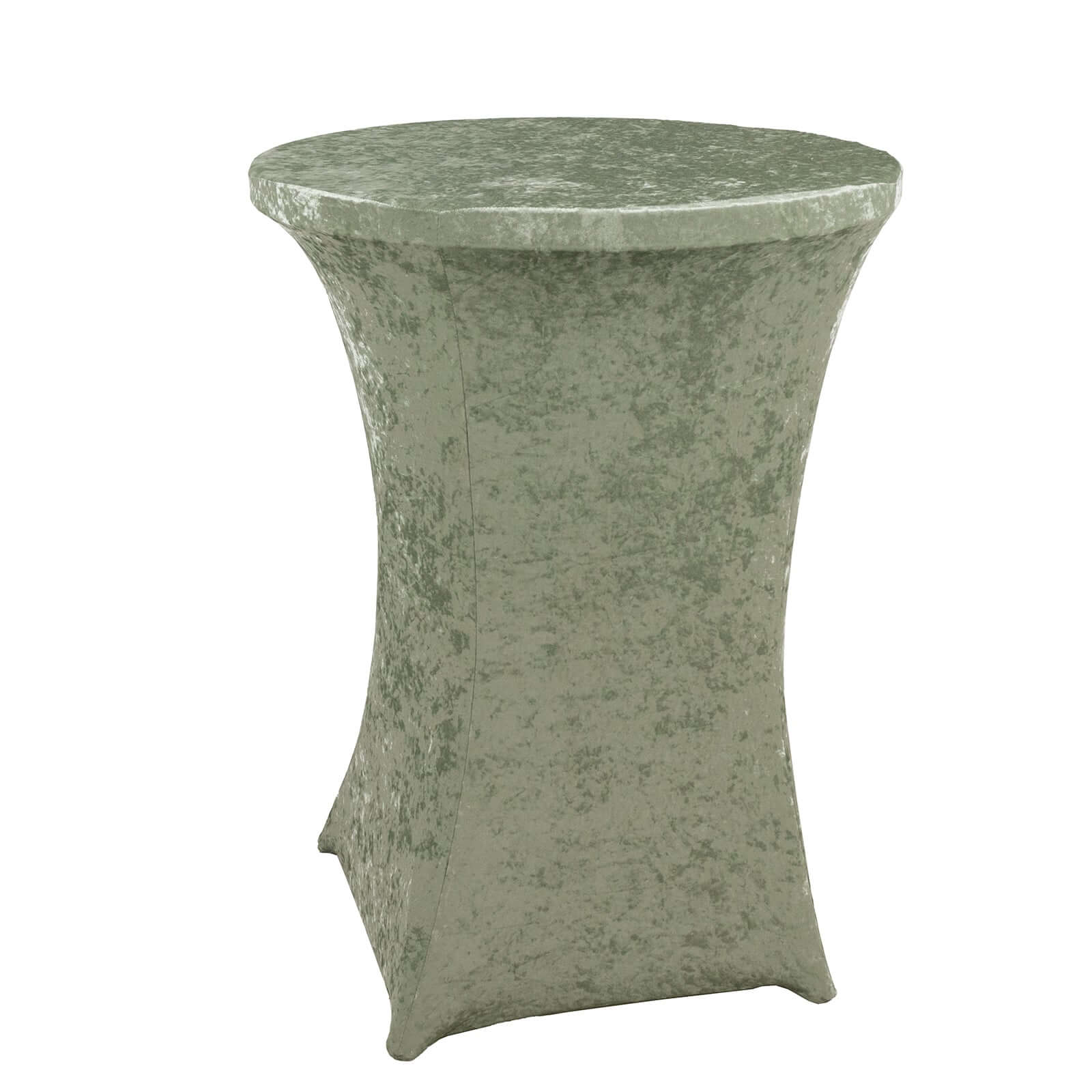 Crushed Velvet Spandex 30" Round Cocktail Table Cover Sage Green Smooth Highboy Tablecloth