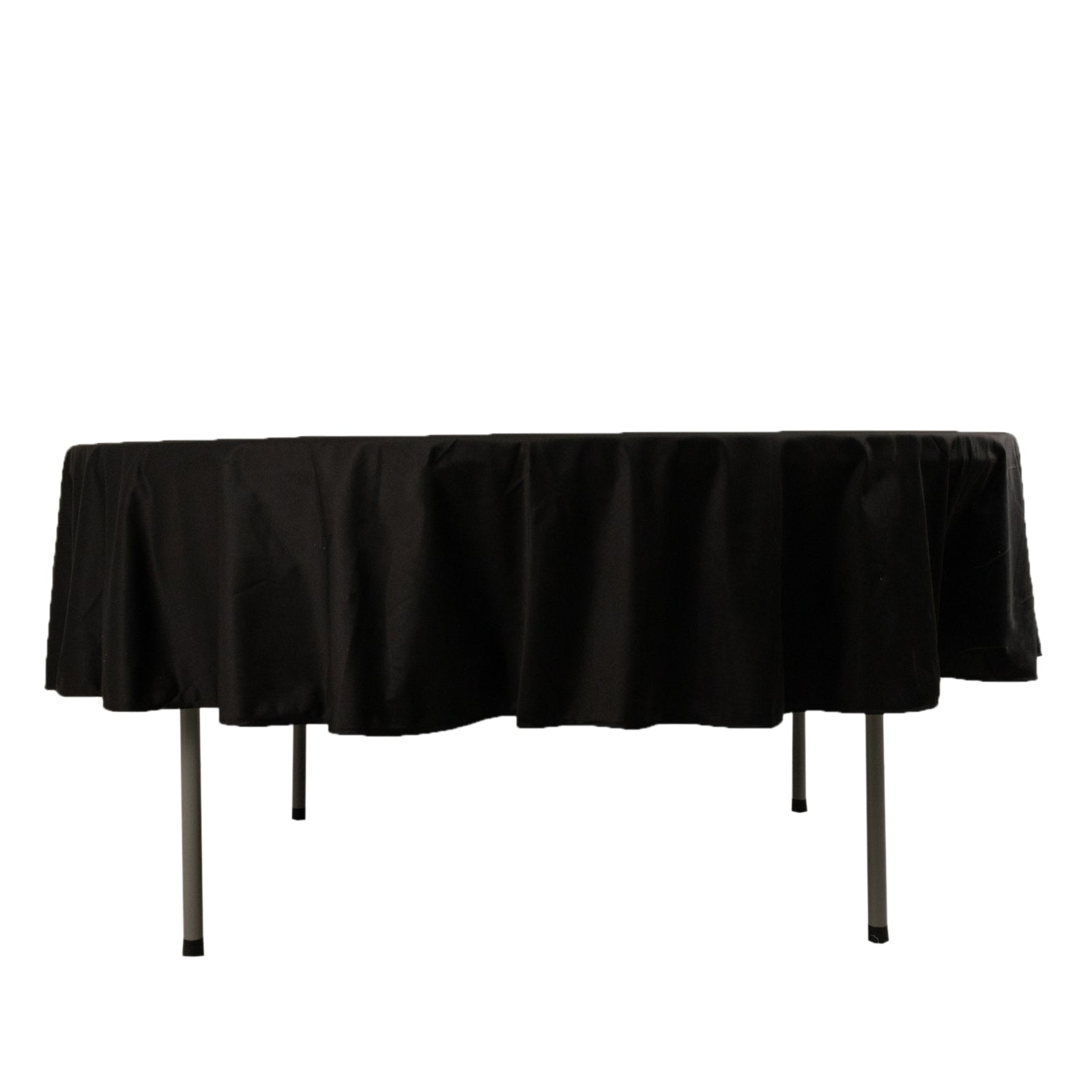 Scuba Round 90" Tablecloth Black - Wrinkle Free & Stain Resistant Table Cover for Weddings and Banquets