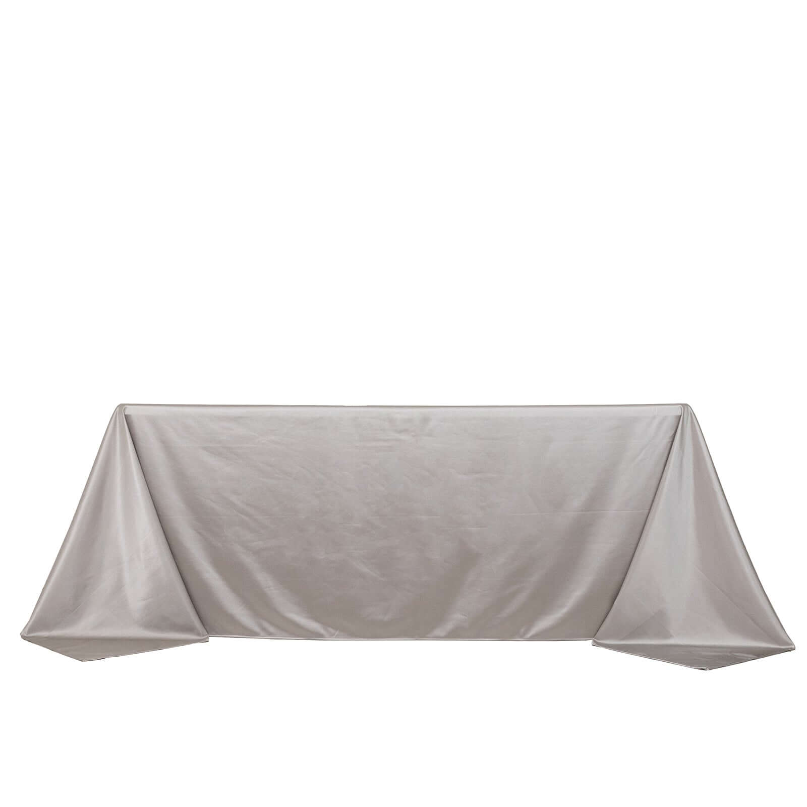 Scuba Rectangular 90"x132" Tablecloth Shimmering Silver - Wrinkle Free & Stain Resistant Seamless Table Cover