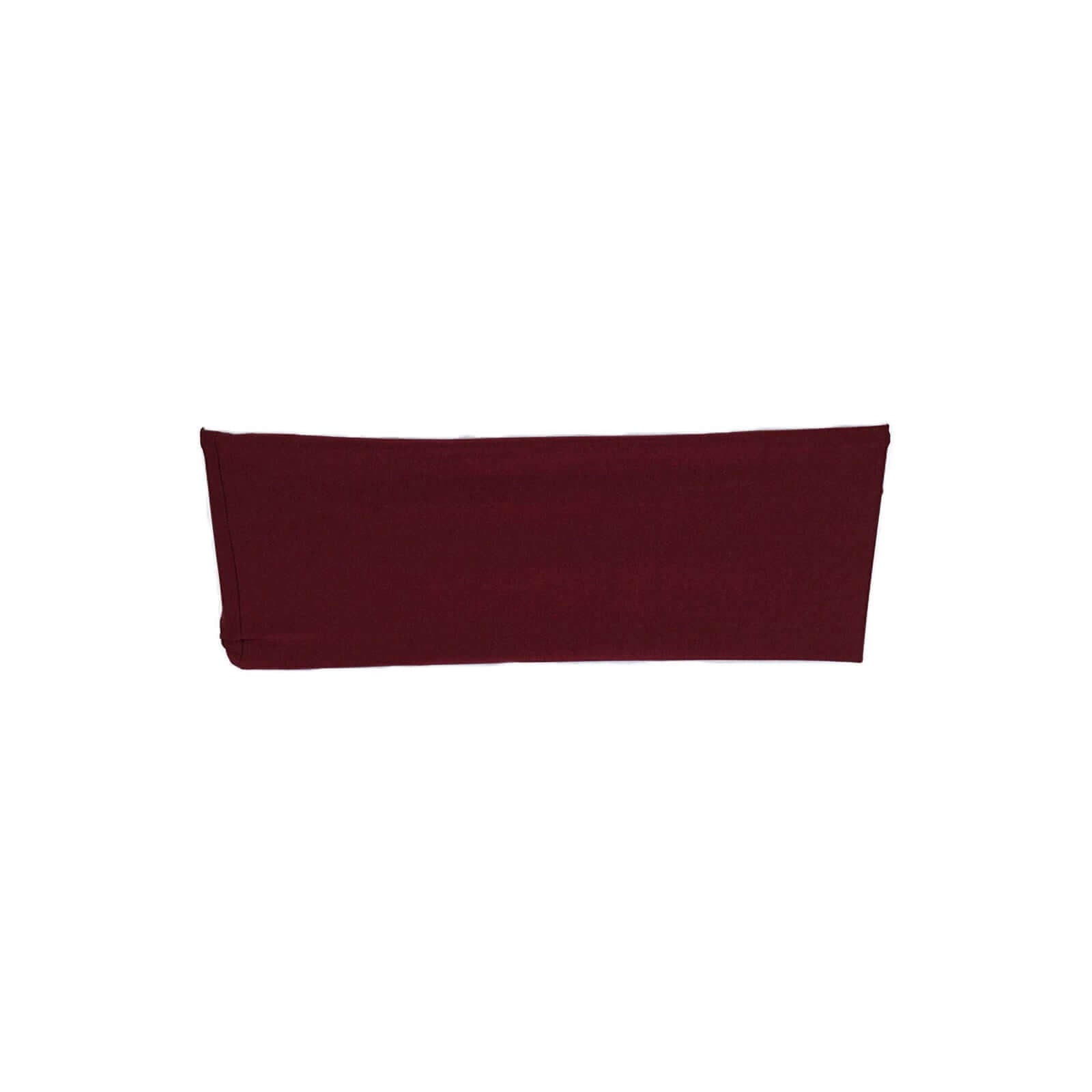 5 Pack Stretch Spandex Chair Sashes Burgundy - Fitted Finish Two Ply Heavy Duty Chair Bands 5"x12"