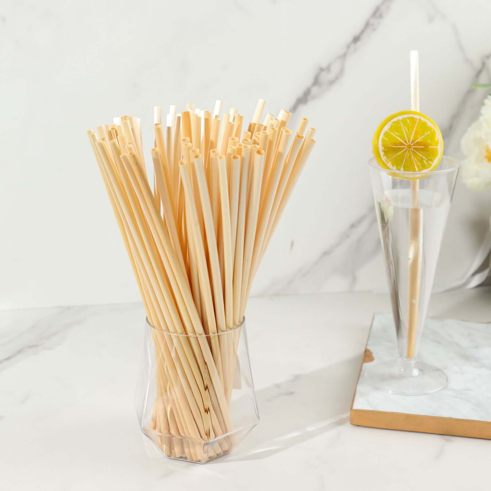 100-Pack Compostable Straws Plant Based 100% Plastic Free - Sustainable Biodegradable Wheat Straws 9"
