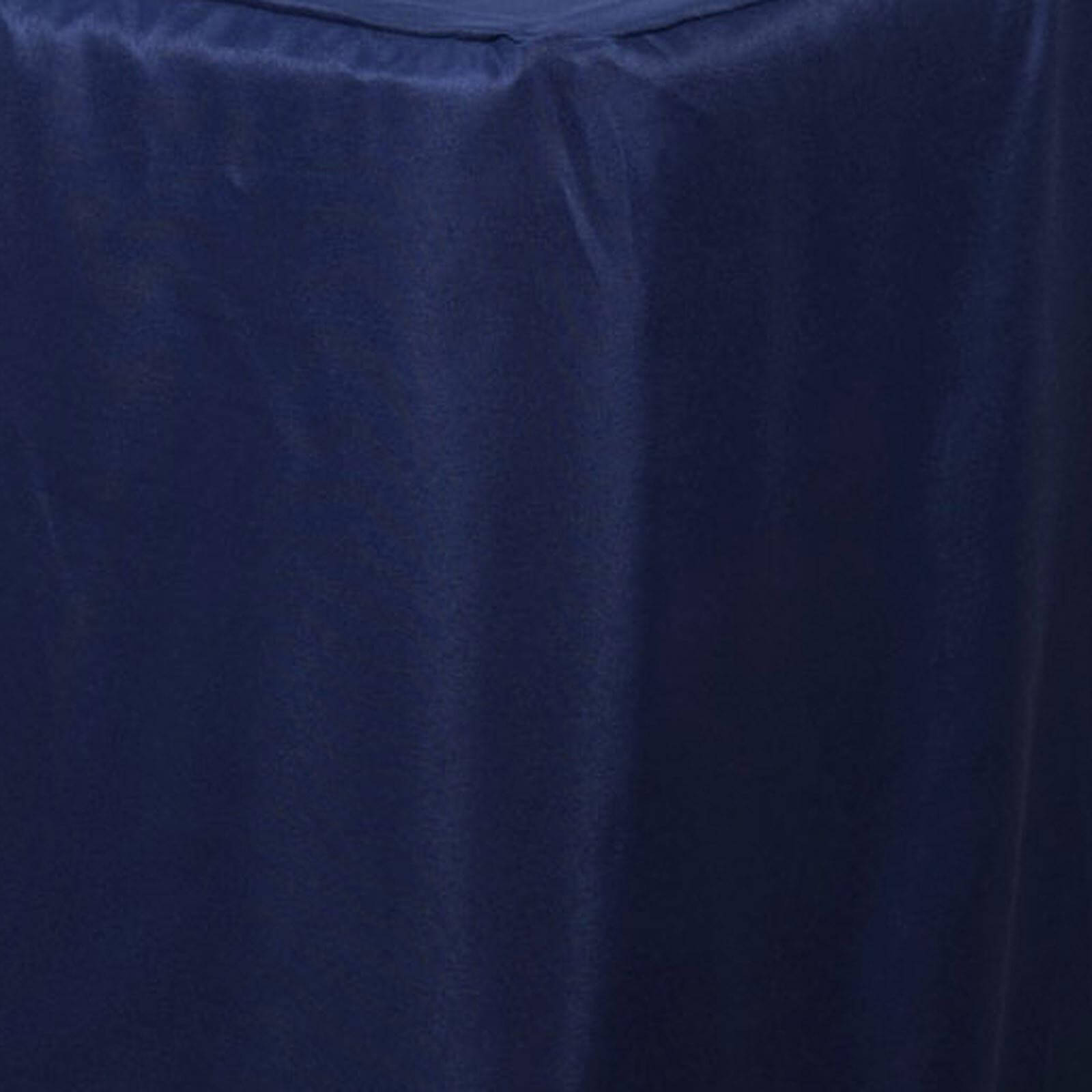 Fitted Polyester 96"x30" Rectangle Tablecloth Navy Blue - Durable and Easy to Maintain Table Cover