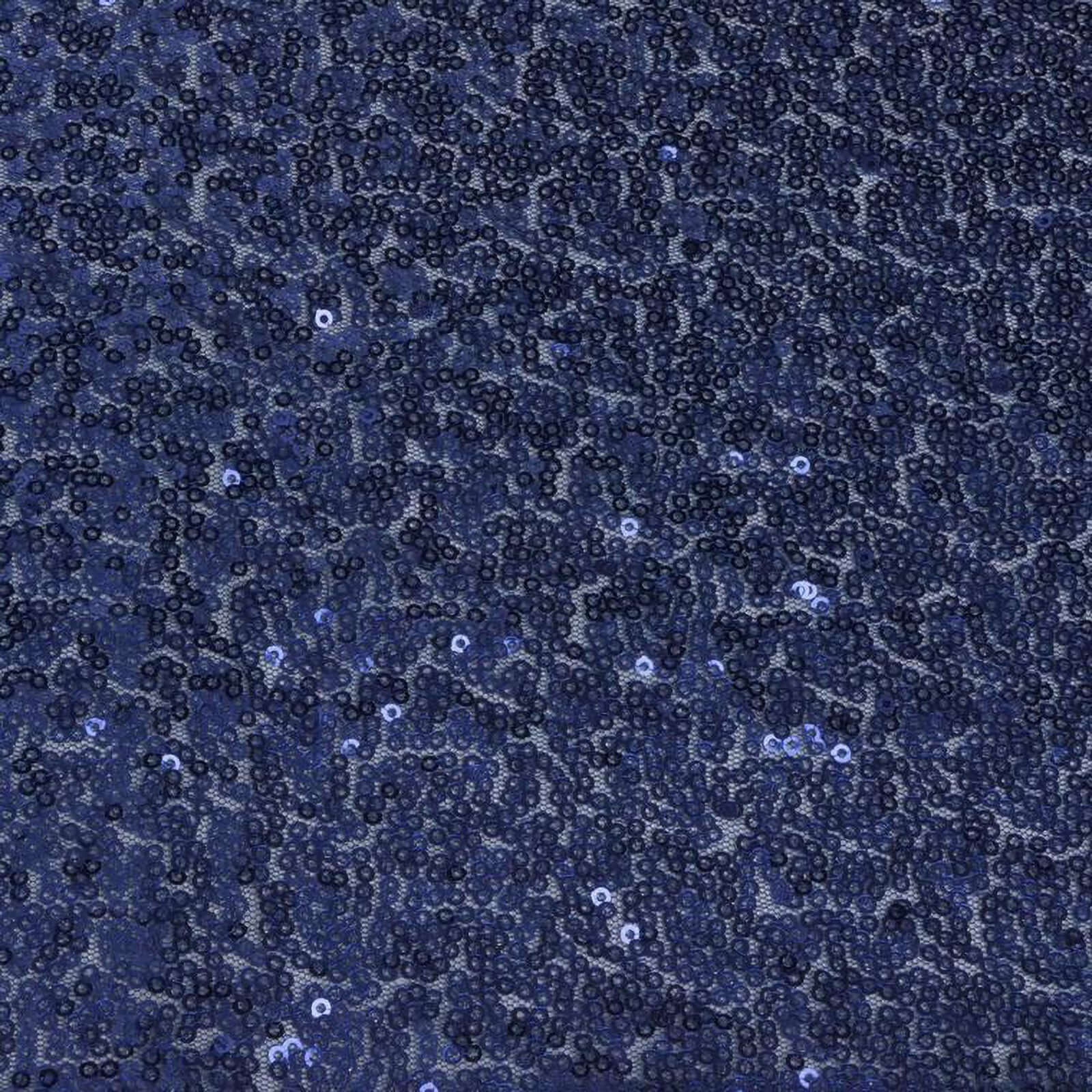 5 Pack Sequin Spandex Chair Sashes Navy Blue - Stretch Chair Bands 6"x15"