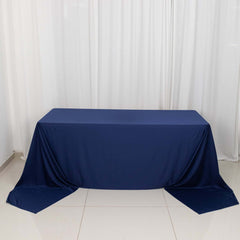 Scuba Rectangular 90"x156" Tablecloth Navy Blue - Wrinkle Free, Stain Resistant & Seamless Table Cover