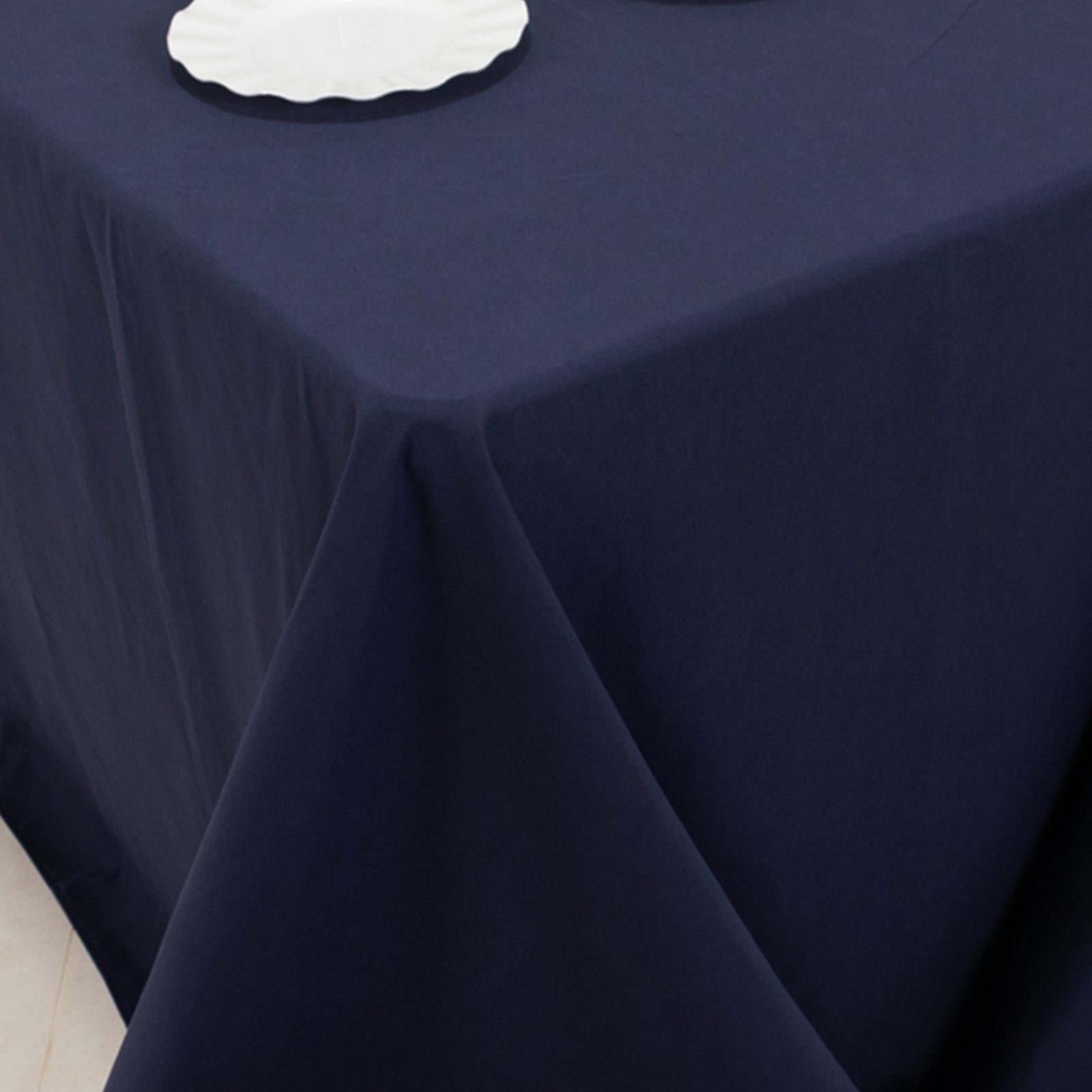 Cotton Blend 90"x132" Rectangle Tablecloth Navy Blue - Seamless Wrinkle-Resistant Table Cover