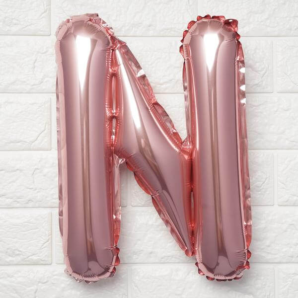 13" Matte Blush Letter and Number Balloons, Mylar Foil Alphabet Balloons