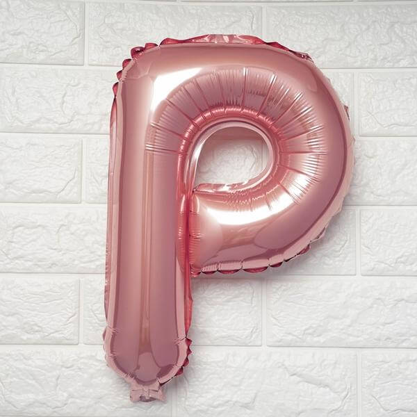 13" Matte Blush Letter and Number Balloons, Mylar Foil Alphabet Balloons