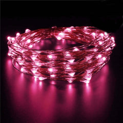 20 LED Micro Fairy String Lights Starry Bright Design Fuchsia - Battery Operated Party Accent 90"