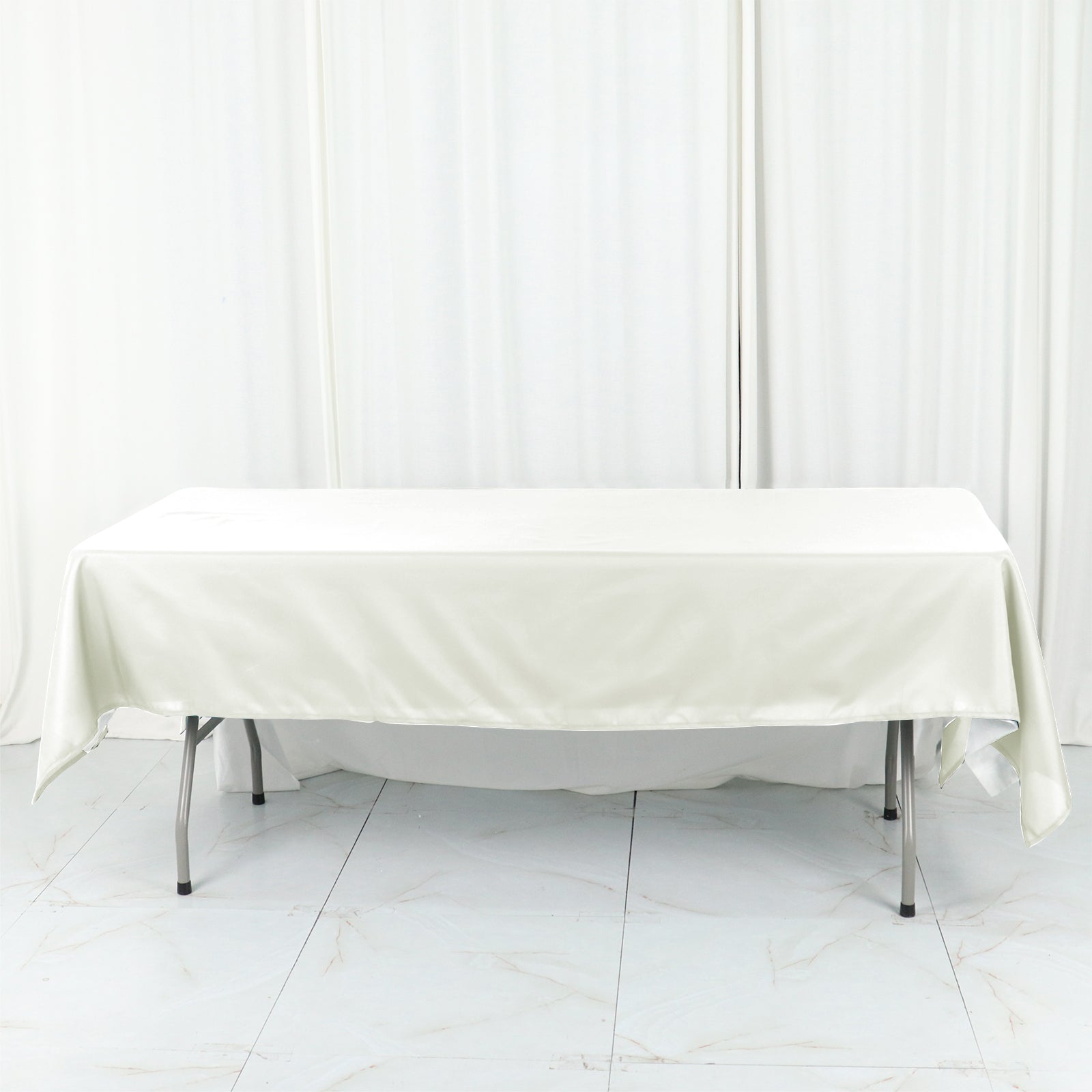 Cotton Blend 60"x102" Rectangle Tablecloth Ivory - Wrinkle-Resistant Table Cover