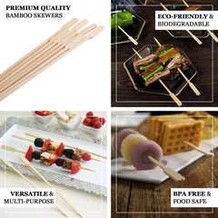 100-Pack Bamboo Cocktail Sticks Paddle Decorative Top Design - Eco Friendly Party Picks 10"