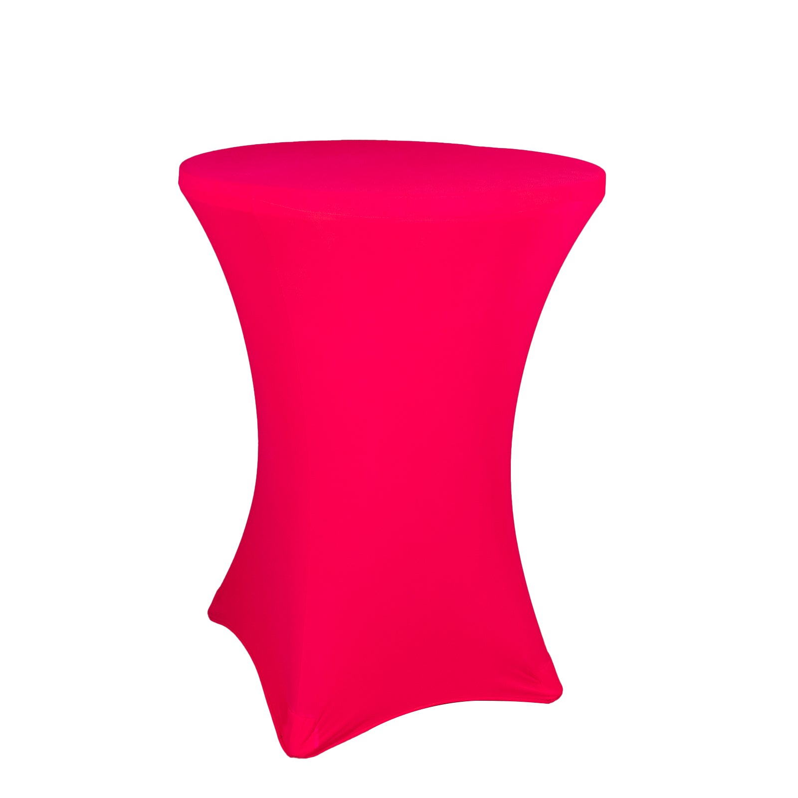 Glow Neon Fuchsia Fitted Spandex Cocktail Tablecloth – 30" Round, Wrinkle-Free Cover