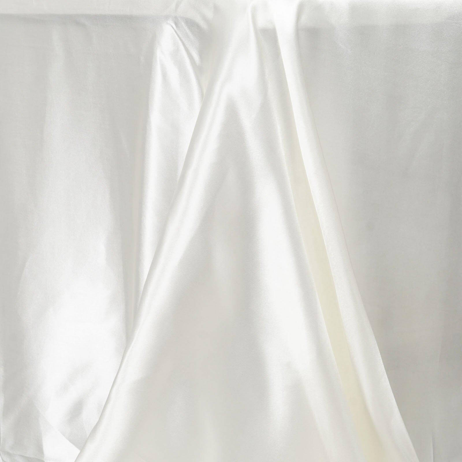 Satin Rectangular 90"x156" Tablecloth Ivory - Seamless Table Cover