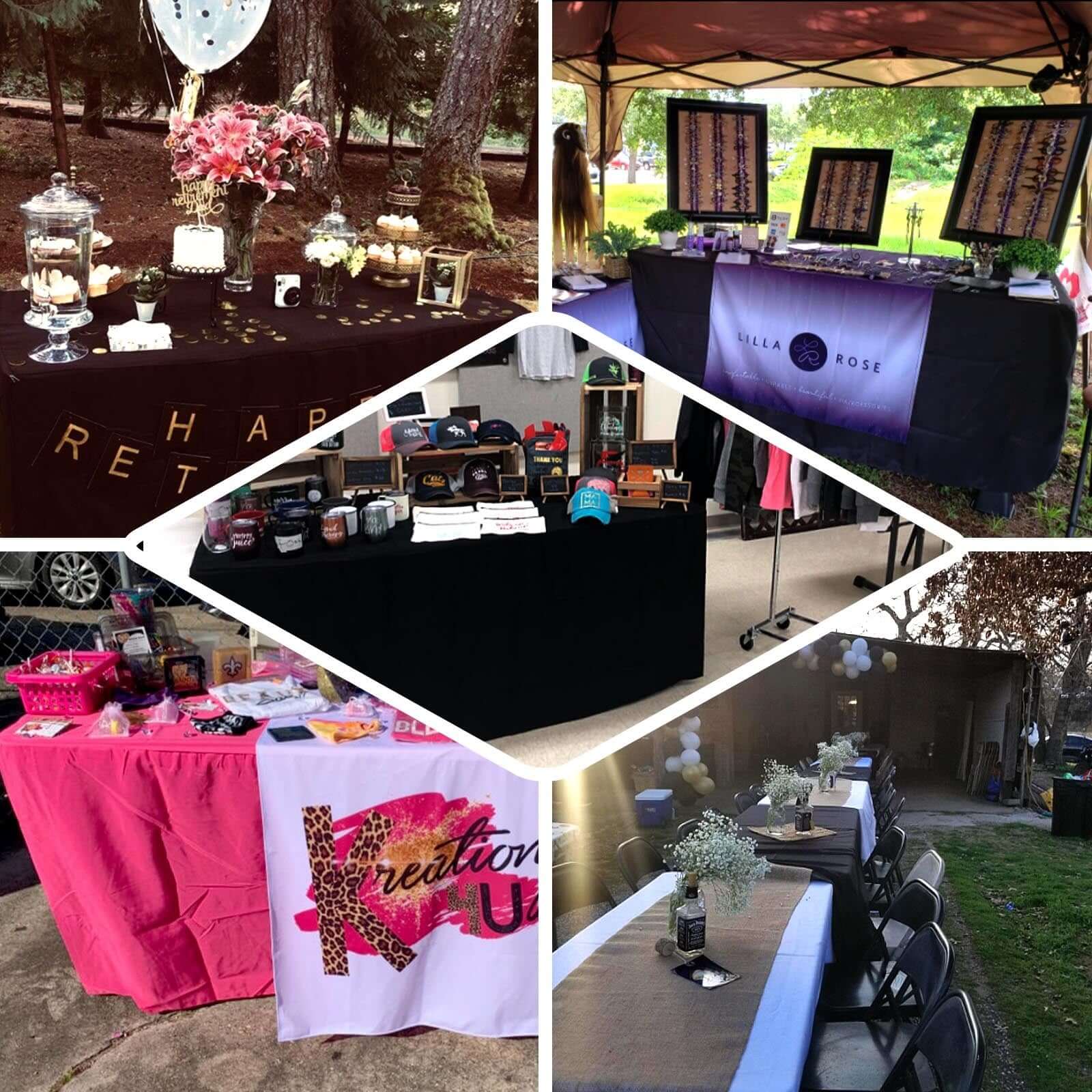 Fitted Polyester 72"x30" Rectangle Tablecloth Hunter Emerald Green - Durable Table Cover