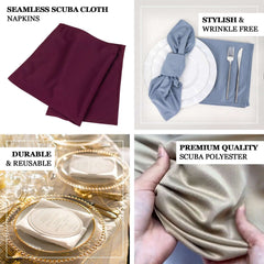 5 Pack Scuba 20"x20" Napkins Dusty Rose - Durable & Reusable Dinner Napkins