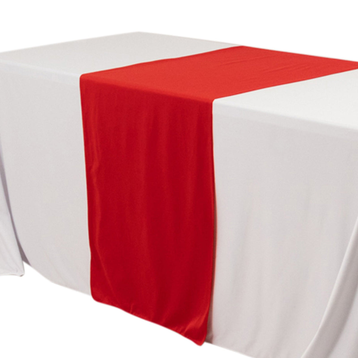 Scuba Polyester 24"x72" Wide Table Runner Red - Wrinkle-Free Table Linen