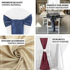 5 Pack Taffeta 6"x106" Chair Sashes Violet Amethyst Accordion Crinkle Texture - Stylish Decor for Weddings & Gatherings