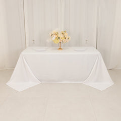 Cotton Blend 90"x132" Rectangle Tablecloth White - Seamless Wrinkle-Resistant Design for Classy Occasions