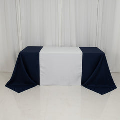 Wide Polyester 36"x72" Table Runner White - Durable Trade Show Table Linen