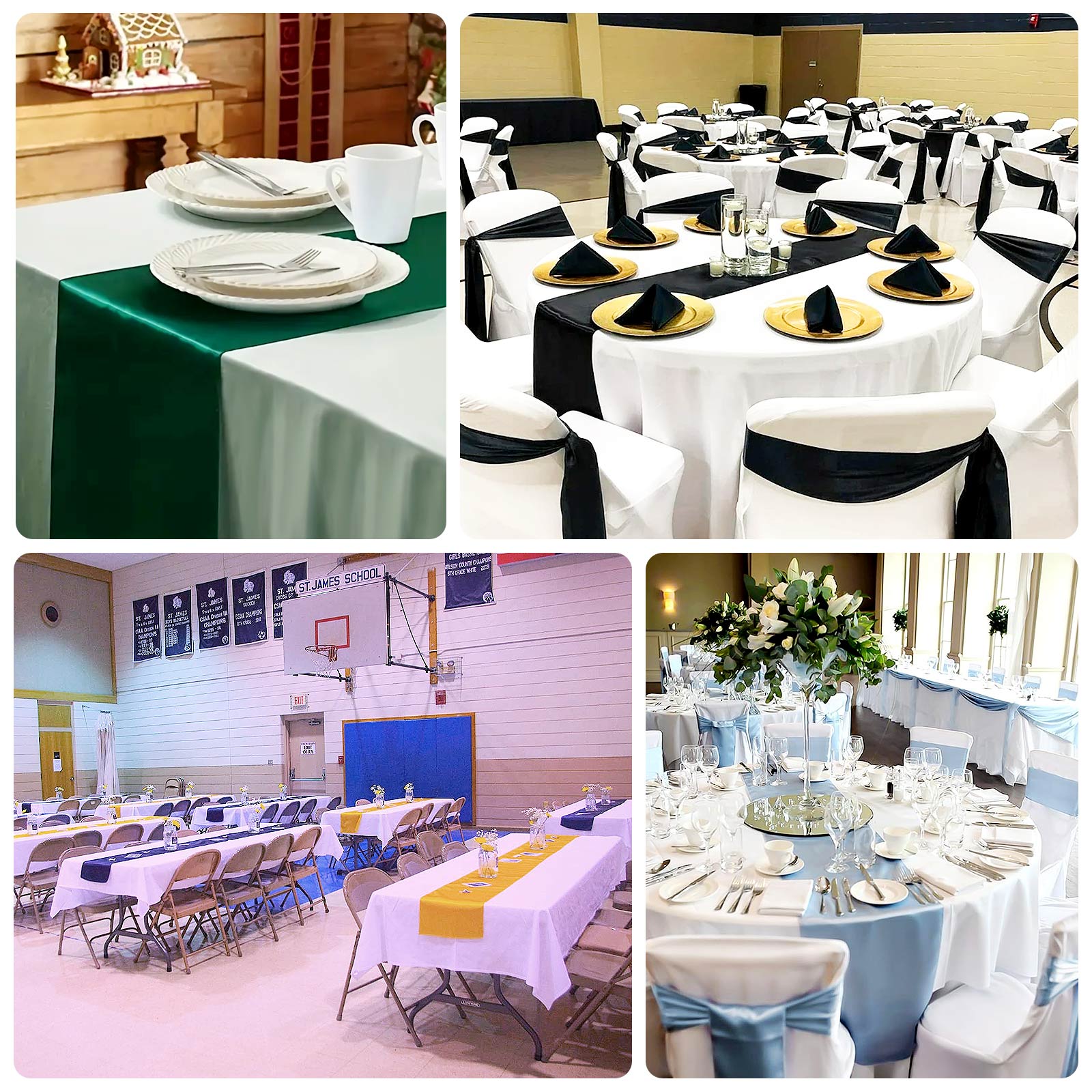 Lamour Satin 12"x108" Table Runner Purple - Smooth & Lustrous Finish