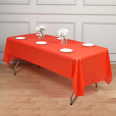 5-Pack Plastic Table Covers Red Rectangle - Reliable PVC Disposable Covers for Gatherings 54"x108"