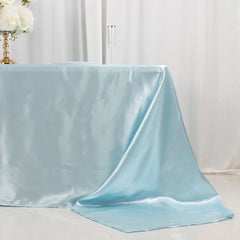 Satin Rectangular 90"x156" Tablecloth Light Blue - Seamless Table Cover