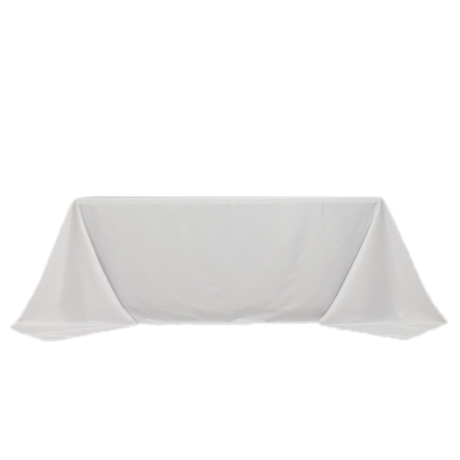 Fire Retardant Premium Polyester 90"x132" Rectangular Tablecloth White - Stylish High-Performance Seamless Table Cover for Large Gatherings