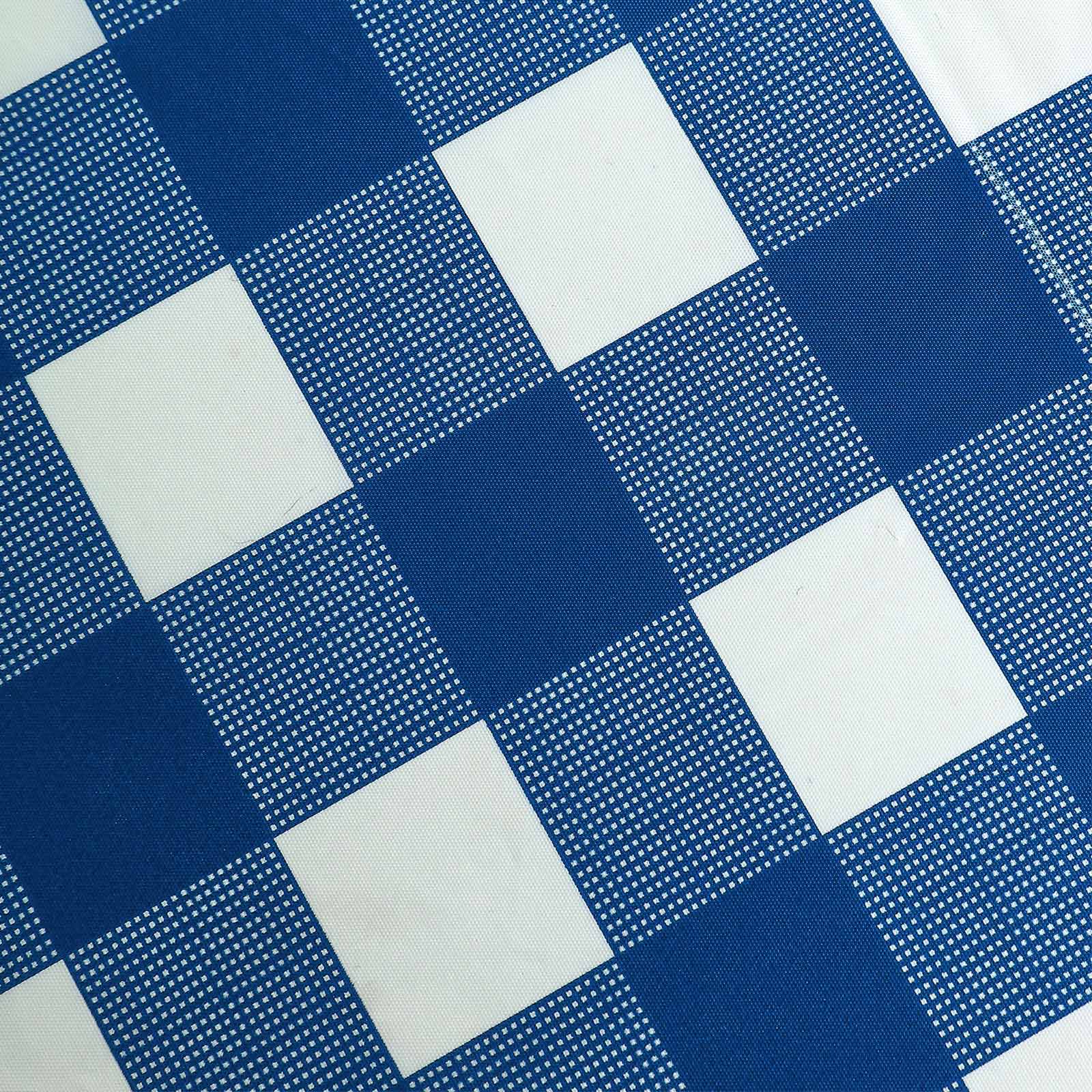 5-Pack Plastic Table Covers Navy Blue Checkered Rectangle - Durable PVC Disposable Covers for Events 54"x108"