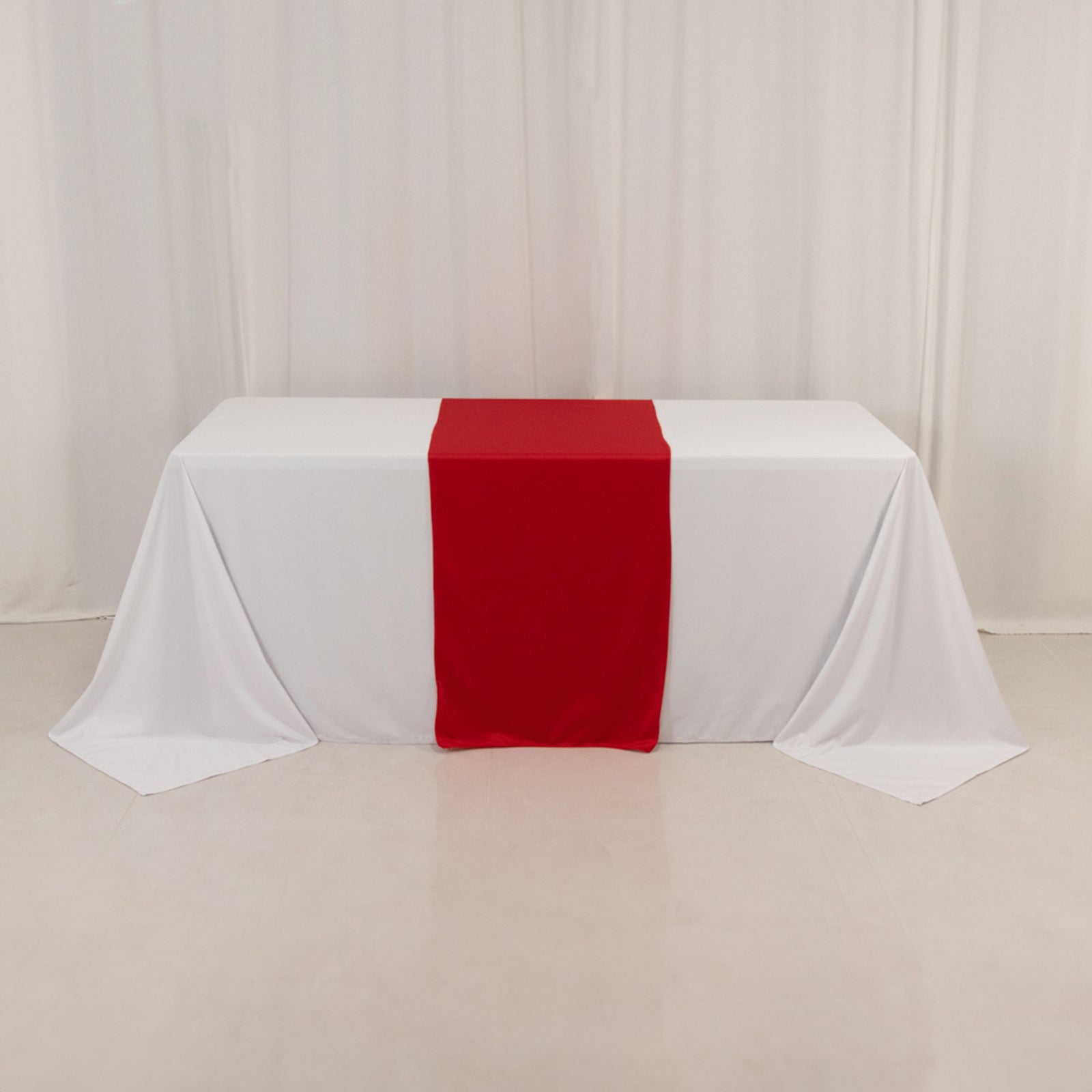 Wide Polyester 24"x72" Table Runner Red - Durable Trade Show Table Linen