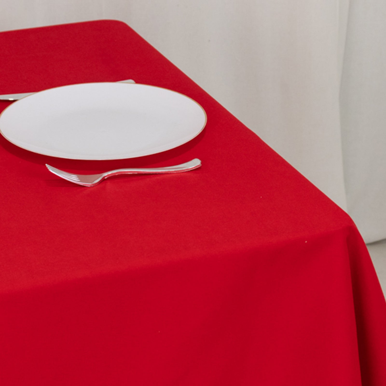 Cotton Blend 54"x54" Table Overlay Square Tablecloth Red - Wrinkle-Resistant Table Topper
