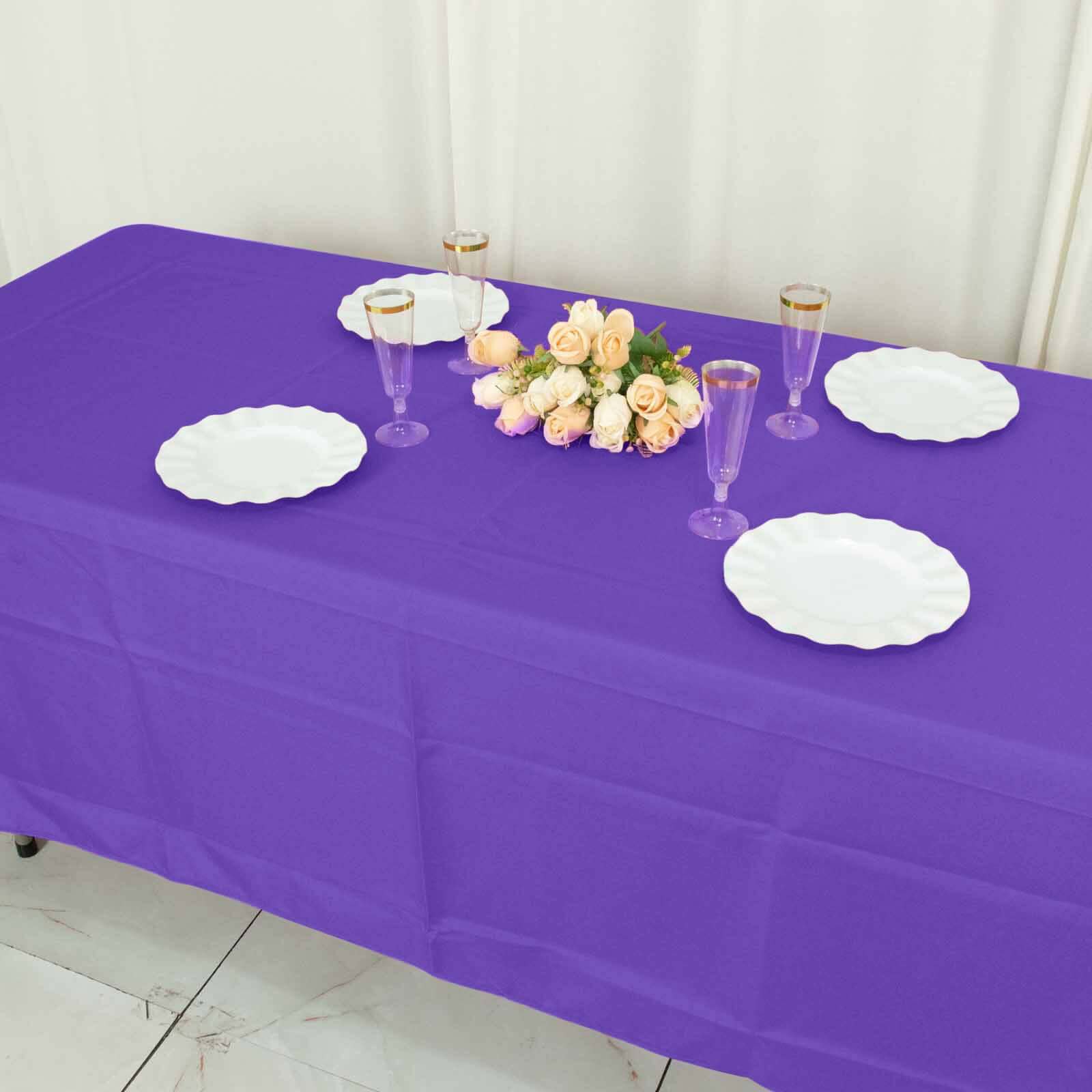 Polyester 72"x120" Rectangle Tablecloth Purple - Durable and Stylish Table Cover