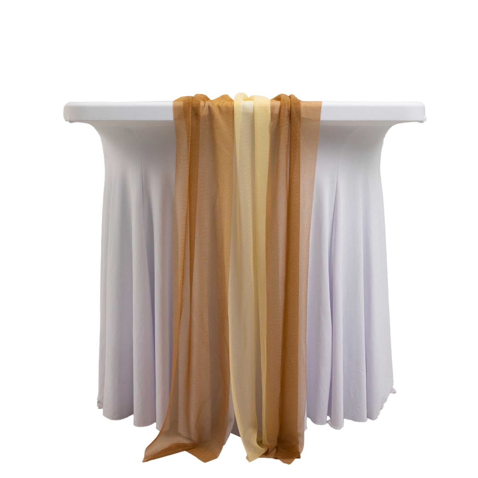20-Pack 9ft Sheer Table Runners – Champagne/Gold Shimmer Sheer Drapes, Wrinkle-Free