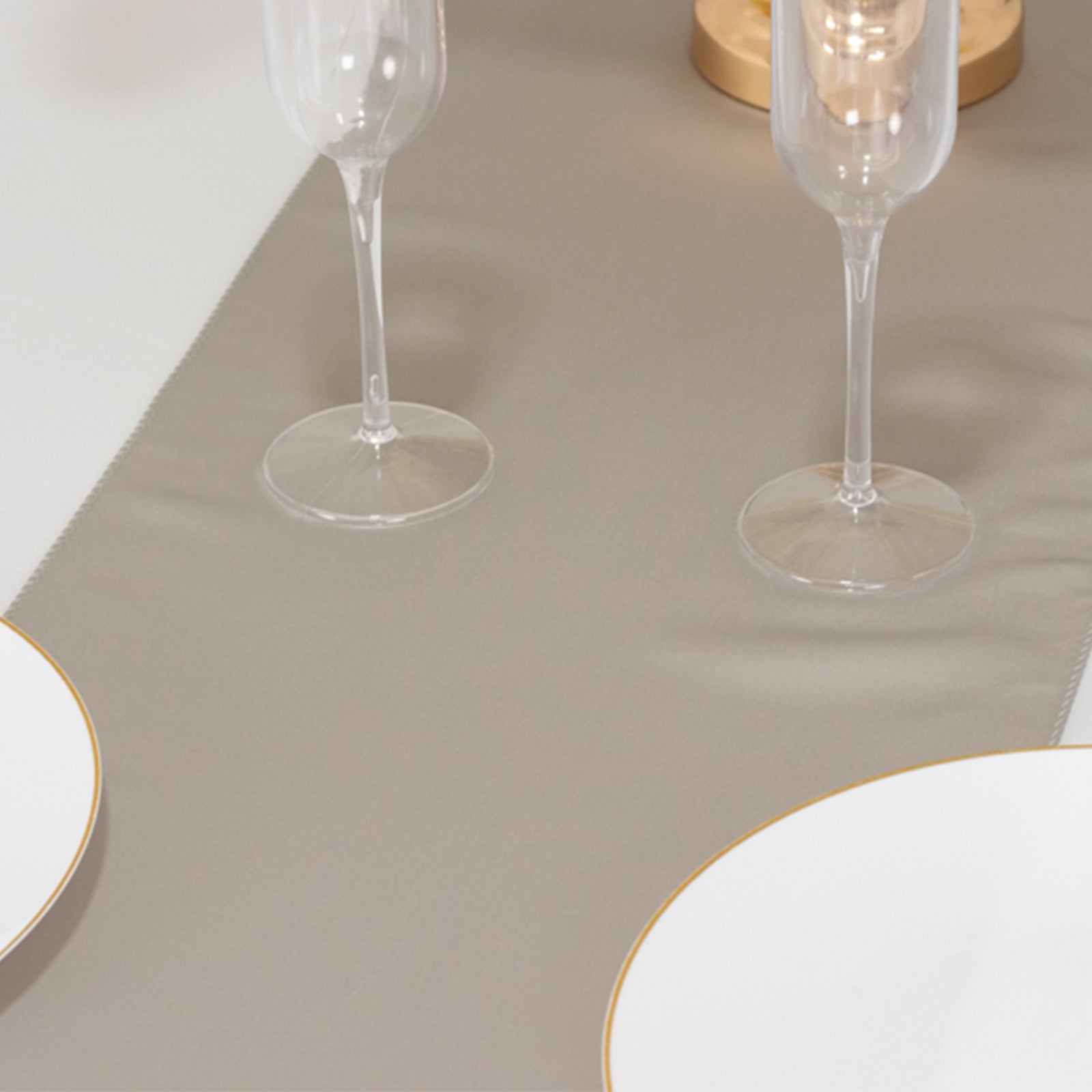 Lamour Satin 12"x108" Table Runner Silver - Smooth & Lustrous Finish