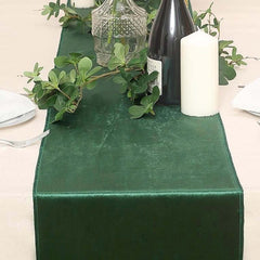Premium Velvet 12"x108" Table Runner Hunter Emerald Green - Sheen Finish Reusable Table Decor