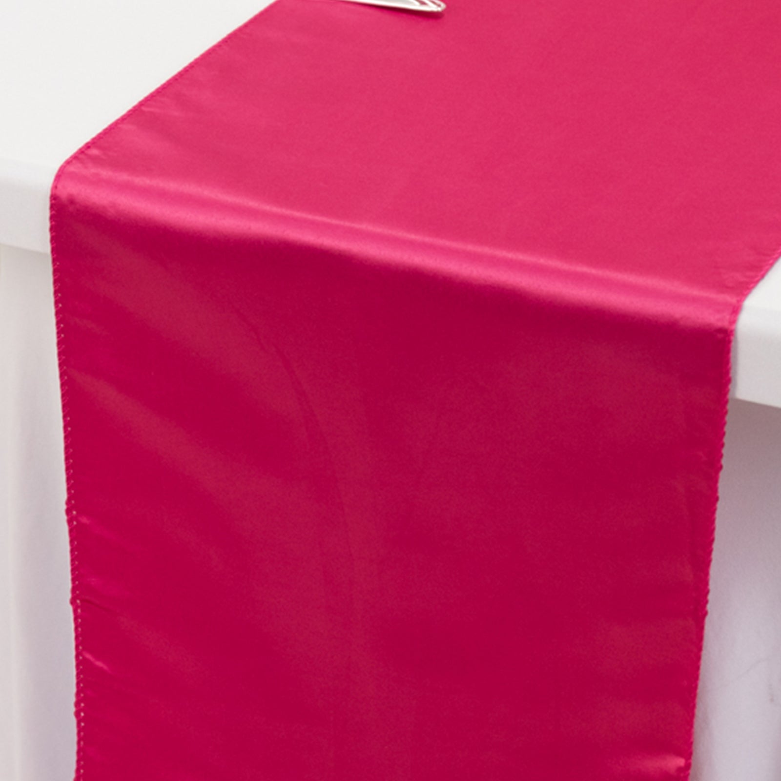 Lamour Satin 12"x108" Table Runner Fuchsia - Smooth & Lustrous Finish