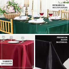 Satin Rectangular 90"x156" Tablecloth Fuchsia - Seamless Table Cover
