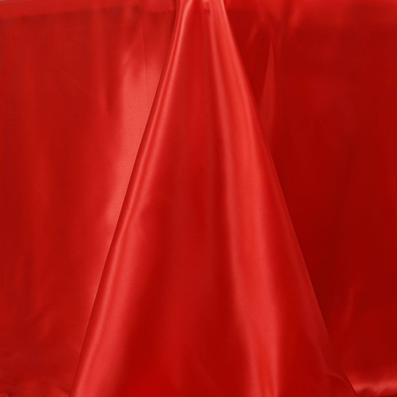 Satin Rectangular 90"x156" Tablecloth Red - Seamless Table Cover