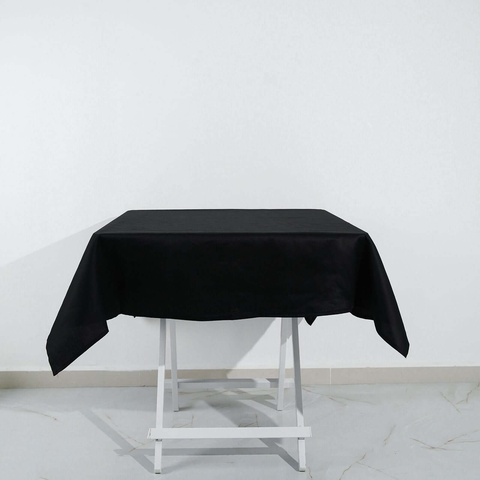 100% Cotton 54"x54" Square Tablecloth Black Linen - Soft & Breathable Fabric Table Cover